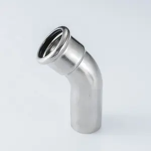 Factory Customization Plumbing System 28mm M Press Fittings 45 Degree Elbow Stainless Steel Fittings