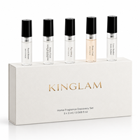 Coffret d'échantillons de parfum personnalisé 5x2ml, coffret découverte de parfums avec logo en estampe à chaud, coffret cadeau en papier