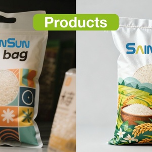 Custom Printed 1Kg 2Kg 5Kg 10Kg Plastic <b>Vacuum</b> Packaging Grains Rice Brick <b>Bag</b> With Handle - Product Image 5