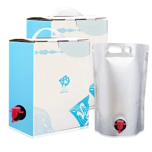 Feuille d'aluminium BIB 3L 5L 10L 20L Logo Print Coffee Bag For Juice Bag In Box With Butterfly Valve Wine Dispenser Bag In Box Wine