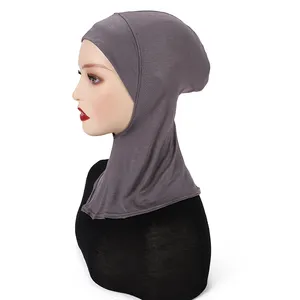 Мягкие внутренние хиджабы из модала, мусульманский Эластичный Тюрбан, шапка, мусульманский закрывающий полный шарф-накидка, женская шапка, повязка на голову для женщин