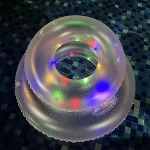 Flotador de tubo de piscina de natación, tubo de agua de 48 pulgadas, anillo de natación, anillo de natación de corazón con purpurina inflable con luz Led, novedad - Product Image 3