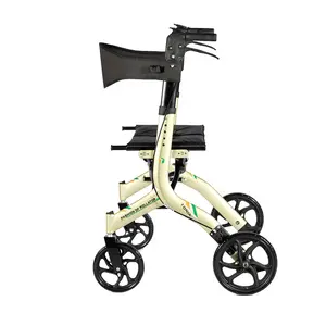 Heavy Duty Folding Medical Aluminum 4 Wheels Adult Walker Rollator For Elderly And Disabled