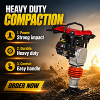 BISON (CHINE) Compacteur de tranchées 7HP Force d'impact 12kN Profondeur 50cm Compacteur sauteur CE