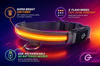 Collier lumineux pour animaux de compagnie à LED, sangle tissée, collier pour chien lumineux, boucle de libération rapide réglable, anneau en D en métal pour les promenades nocturnes et les voyages