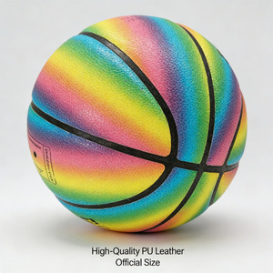 Ballon de <span class=keywords><strong>basket</strong></span> en PU arc-en-ciel coloré taille 7 pour l'<span class=keywords><strong>entraînement</strong></span> au basketball - Product Image 4