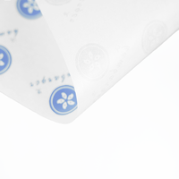 Papier sulfurisé à motif circulaire rose et bleu, impression personnalisée pour emballages de frites, snacks, bonbons, fromages et restaurants