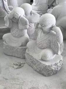 Tailles personnalisées <span class=keywords><strong>en</strong></span> <span class=keywords><strong>pierre</strong></span> de granit blanc <span class=keywords><strong>Bouddha</strong></span> bébé <span class=keywords><strong>petit</strong></span> moine Statue voir pas de mal entendre pas de mal parler pas de mal grande sculpture - Product Image 4