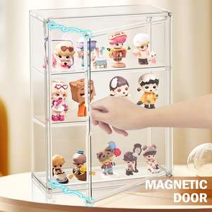 DAYOOH Hochtransparenter Desktop Mini Blind Box Organizer 2-stöckig Stapelbar Faltbar Acryl Spielfiguren Vitrine Aufbewahrungsbox - Product Image 4