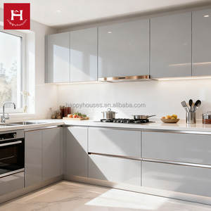 HAPPY HOUSES Ensemble de <span class=keywords><strong>cuisine</strong></span> sur mesure à 2999 $ Conception de <span class=keywords><strong>cuisine</strong></span> bon marché Armoires en bois Panneaux de porte de <span class=keywords><strong>cuisine</strong></span> Petit gris brillant Fournisseur d'armoires de <span class=keywords><strong>cuisine</strong></span> - Product Image 2