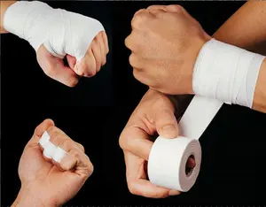 Customized Logo White Cotton Athletic Tape 10cm Width Rayon Kinesiology Bandage Zinc Oxide Glue Ankle Finger Protection Boxing