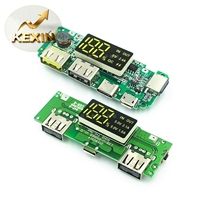 Module de charge pour batterie au lithium 18650 avec affichage numérique, sortie double USB 5V 2.4A 2A 1A et module de suralimentation avec affichage