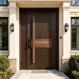 Porte de sécurité pivotante en alliage d'aluminium chinois de luxe, porte d'entrée blindée anti-effraction de qualité militaire - Product Image 5