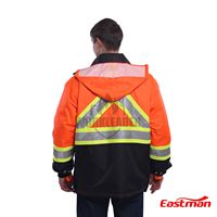 Veste d'hiver haute visibilité 3-en-1 certifiée EN ISO 20471 EN 343, imperméable, coupe-vent, respirante, en tissu Oxford 190 g/m², vêtements de travail robustes