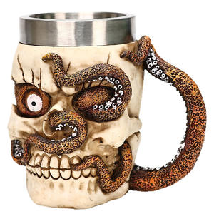 แก้วเบียร์สแตนเลสลายหัวผีสยอ<span class=keywords><strong>ง</strong></span>ขวัญพร้อมอาวุธเดียว - Product Image 1