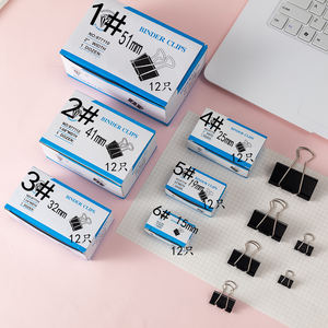 Grandes pinces à reliure 1.6 pouces (paquet de 12), grandes pinces à papier pour fournitures de <span class=keywords><strong>bureau</strong></span>, largeur 1.6 pouces/41mm, capacité, noir - Product Image 2