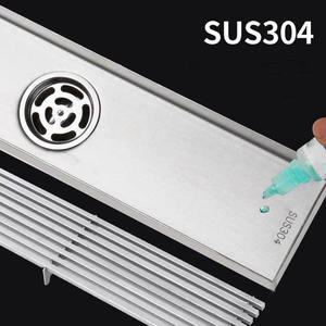 Canal de Drainage Drain de sol Drain de <span class=keywords><strong>douche</strong></span> linéaire Anti-colmatage <span class=keywords><strong>antidérapant</strong></span> Drain d'extérieur de jardin étanche - Product Image 5