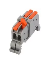 Connecteur à levier pour rail DIN 2 entrées 2 sorties, 32A, à insertion rapide, 0,2-4mm, PA66, raccordement PC, certifié CE pour contrôle industriel