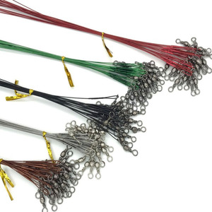 Équipement de pêche à la ligne, accessoires de pêche en acier inoxydable, mousquetons pivotants, ligne de pêche verte, noire, argentée, brune, rouge, 10 pièces - Product Image 5