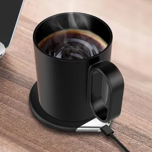 Special New Year Gift Smart Mug Warmer Wireless Heated Coffee Cup 55 Degrees Thermostatic Mug With Wireless Charger