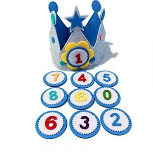 Couronne d'anniversaire personnalisée pour bébé Beckon, chapeau d'anniversaire réutilisable pour enfants avec des chiffres remplaçables de 1 à 10, fournitures de fête décoratives - Product Image 5