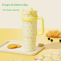 Gobelet isotherme tendance grande capacité en acier inoxydable 316, double boisson, double paille, idéal pour cadeaux promotionnels d'entreprise 001