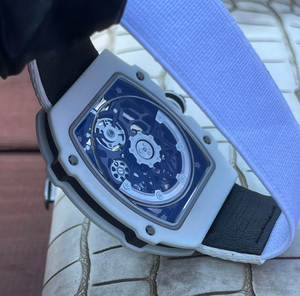 Trendy High End Best Selling <b>Watch</b> White Carbon Fiber <b>Watch</b> Canvas Strap Automatic Winding Unisex Mechanical Sports <b>Watch</b> - Product Image 6