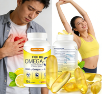 Gélules d'huile de poisson oméga-3 OEM/ODM |   1280 mg par portion |   Saveur citron |   Complément alimentaire pour le soutien du cœur, du cerveau et de l'immunité