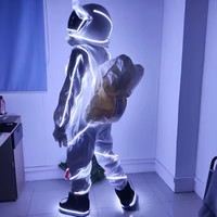 Costumes d'astronaute rechargeables unisexes pour adultes avec vêtements de cosplay de robot à lumière LED pour la décoration de fête prête pour le spectacle de scène