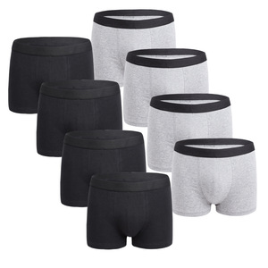 Ropa Interior Masculina, Estilo Europeo y Estadounidense, 100% Algodón, Transpirable, Corte Medio, Bóxers, Tallas Grandes, Diseño de Apertura Extendida, Color Sólido - Product Image 2