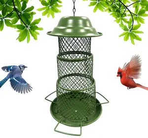 ODM/OEM Hummingbird Feeder Amazon's Popular Garden Automatic Pet Bowl Eco-Friendly Metal Material Quadrate Bird Feeders Outdoor