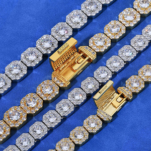 Pulseras de Moissanita VVS Cuadradas y Baguette al por Mayor B2B Premium, Plata S925 con Baño de Oro de 18K, Joyería Hip Hop con Corte Princesa Iced - Product Image 6