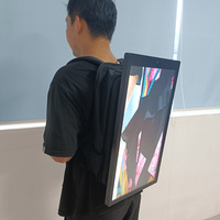 Mochila portátil para caminar al aire libre, 21,5/27/32 pulgadas, señal digital de alto brillo, pantalla lcd para publicidad
