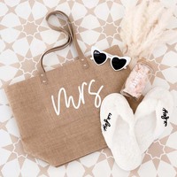Sac de plage personnalisé de bonne qualité marron imperméable pour femmes accessoires de mariage prêt à expédier sac fourre-tout cadeau avec poignée en cuir