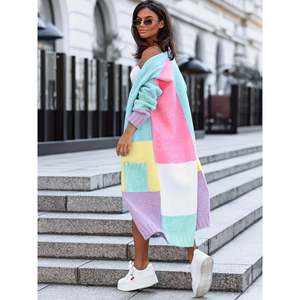 Cárdigan de manga larga con bloques de color, multicolor, talla S, ropa de mujer - Product Image 5