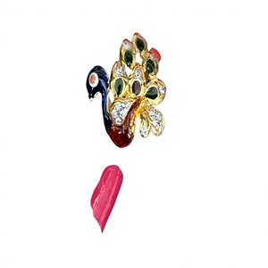 Women's Peacock <b>Cocktail</b> <b>Ring</b> 18K <b>Gold</b> Plated Pave Setting Cubic Zirconia Animal Shape Glam Jewelry Gift - Product Image 2