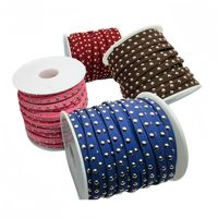 Vente en gros de rivets semi-ronds en velours coréen coloré de 5 mm, à une rangée, pour accessoires vestimentaires et composants de bijoux DIY