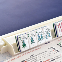 Ensemble de Mahjong Américain de Luxe à 5 Couches en Acrylique, Pliable, Tuiles Blanches Modernes Gravées, pour Divertissement et Fêtes, Vente en Gros Personnalisée