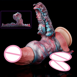 Fantasy Tongue Couple sex Clitoral Stimulator Male penis enlarger Cock Knot silicone delay time Cock <b>Ring</b> Sex Toys <b>for</b> Women <b>Man</b> - Product Image 1