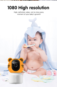 TUYA 4.5 pouces moniteur pour bébé avec 1080P 4x Zoom PTZ Cam interphone bidirectionnel IR Vision nocturne bébé <span class=keywords><strong>nounou</strong></span> détection de température - Product Image 3