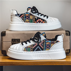 <span class=keywords><strong>2025</strong></span> été nouveau Style hommes décontracté toile baskets respirant blanc chaussures Absorption des chocs semelle épaisse PU doublure en maille - Product Image 2