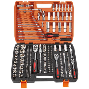Juego de Herramientas Mecánicas de 216 Piezas para Reparación de Automóviles y Motocicletas, Llaves de Tubo de 1/4'', 3/8'' y 1/2'', Uso Doméstico - Product Image 1
