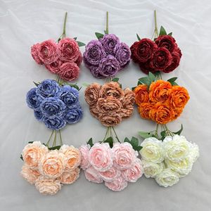 Bouquets de pivoines artificielles en soie, toucher réel, décoration de mariage, accessoires de photographie, décoration de la maison - Product Image 4