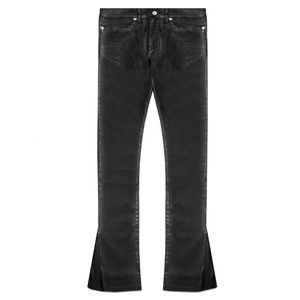Nouveau Jean en Denim Noir Extensible Classique à Taille Haute et Coupe Évasée pour Homme, Revêtement Ciré, Respirant, Imperméable, Style Uni Imprimé, Faible MOQ - Product Image 5
