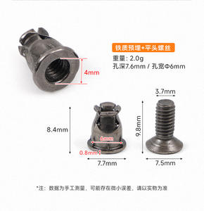 Charnière en acier au carbone moderne M4 avec écrou intégré, vis d'expansion pour meubles et armoires, renforcement, installation facile, solide et durable GQK - Product Image 6