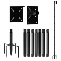 Support de mangeoire à oiseaux en fer forgé de 3 mètres pour extérieur, poteau vertical pour nichoir de jardin et balcon