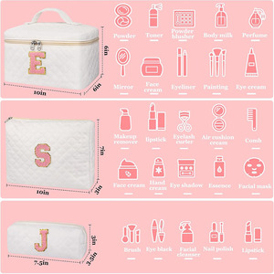 B158 trousse de maquillage personnalisé monogramme cosmétique grand maquillage voyage en gros toilette <span class=keywords><strong>soeur</strong></span> femme cadeaux fille <span class=keywords><strong>sac</strong></span> de mode - Product Image 2