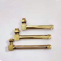 150MM L Type Corps En Laiton Jauge De Niveau De Liquide Tube En Verre Fileté Vue Verre Hexagone Connexion Tête Égale OEM Pris En Charge Huile NPT