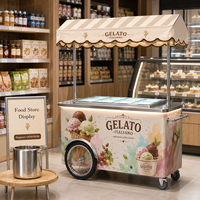 Congélateur de présentation de crèmes glacées de style Pozzetti à 4/6/8 bacs, en acier inoxydable, certifié CE, équipement de restaurant, construction haut de gamme, excellente qualité