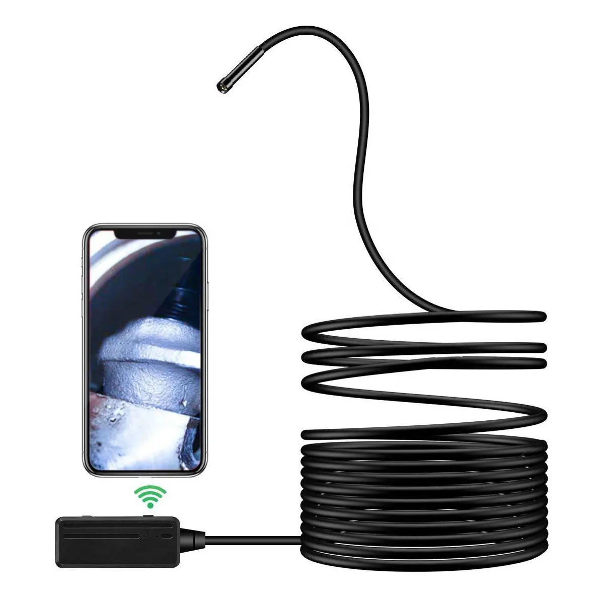 5.5 millimetri Wireless Endoscopio WiFi Periscopio Macchina Fotografica di Controllo 2.0MP HD Semi-rigido Macchina Fotografica Del Serpente per il Controllo Del Motore Del Motore di Fogna